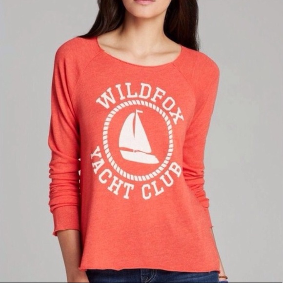 Wildfox Sweaters - WILDFOX Orange Wildfox Yacht Club Nautical Sweater Size Medium
